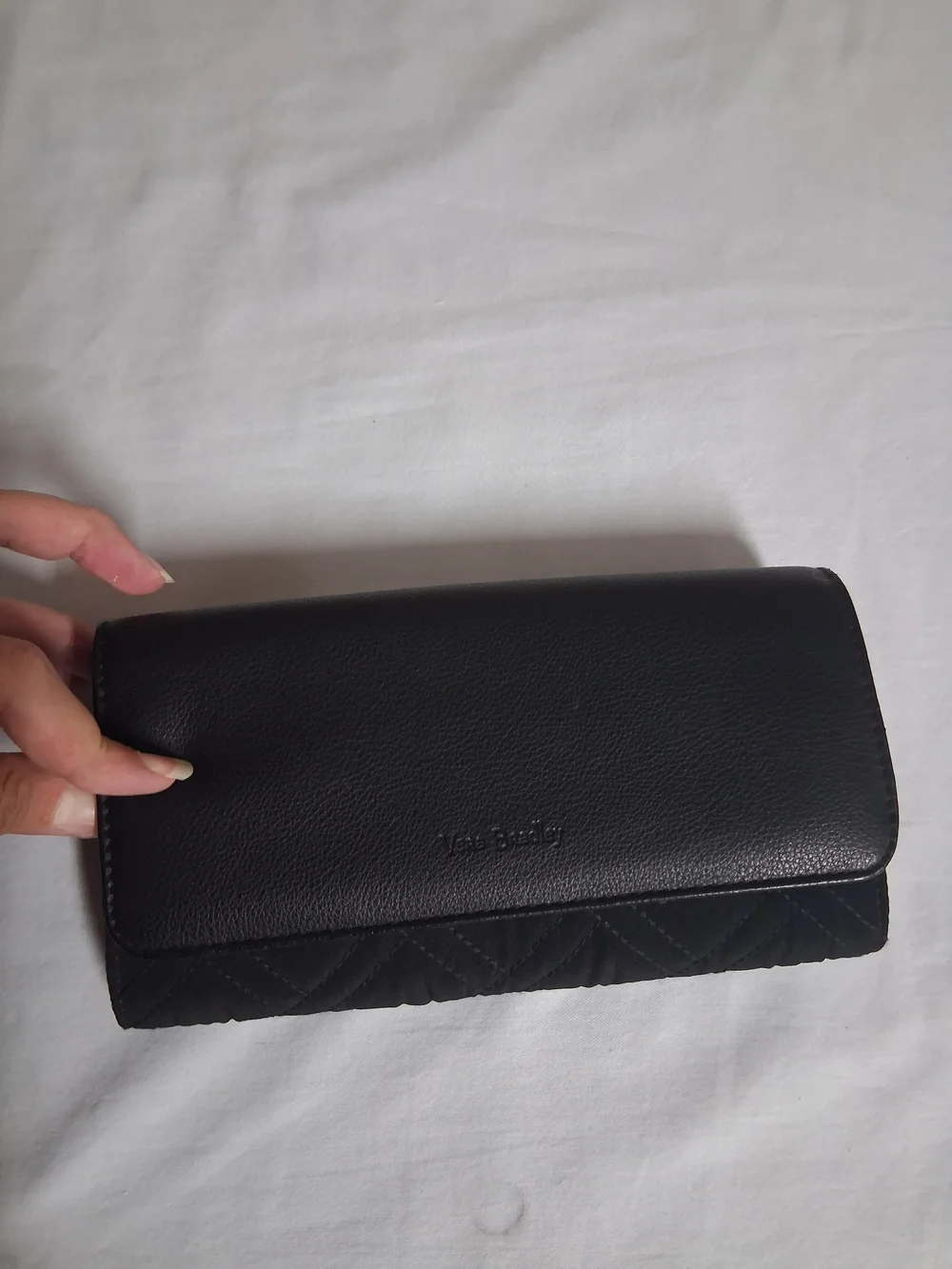 Vera Bradley Black Quilted Leather Wallet